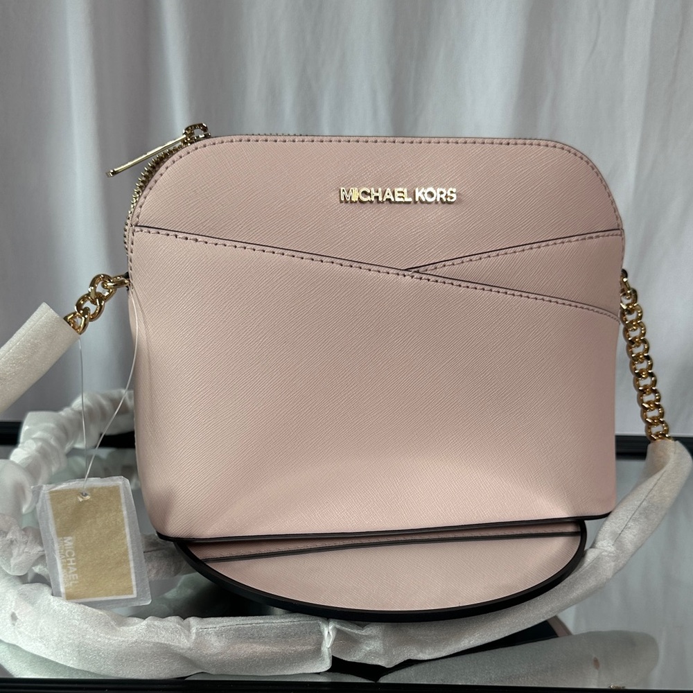 Michael Kors Blush Crossbody Bag with Gold Accents